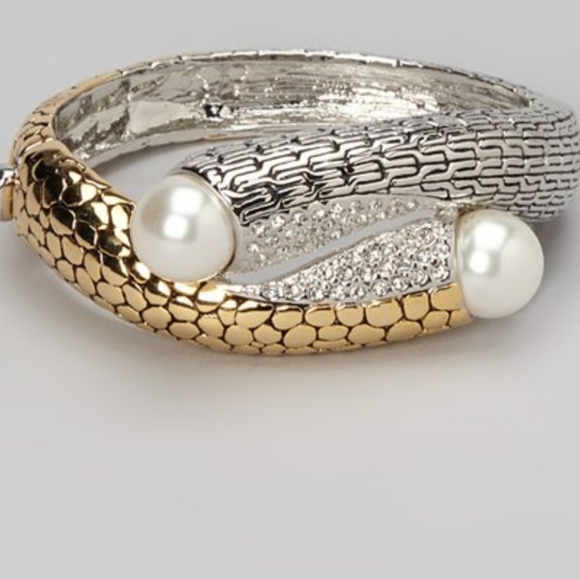 Jewelry - Bracelet, Pearl & textured metals